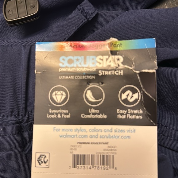 NEW SCRUBSTAR SCRUBS SET . Top X-Small. Jogger pants  X-small  . Color Navy blue - Picture 5 of 5